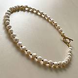 Náhrdelníky - Luxury Pearls Necklace Stainless Steel / Náhrdelník perly, oceľ, E023 - 16394516_