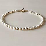 Náhrdelníky - Luxury Pearls Necklace Stainless Steel / Náhrdelník perly, oceľ, E023 - 16394517_