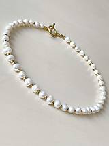 Náhrdelníky - Luxury Pearls Necklace Stainless Steel / Náhrdelník perly, oceľ, E023 - 16394518_