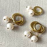 Náušnice - Natural Freshwater Pearl Steel Earrings / Náušnice sladkovodné perly, oceľ, E023 (pár č.1) - 16394554_