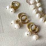 Náušnice - Natural Freshwater Pearl Steel Earrings / Náušnice sladkovodné perly, oceľ, E023 (pár č.1) - 16394555_