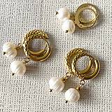Náušnice - Natural Freshwater Pearl Steel Earrings / Náušnice sladkovodné perly, oceľ, E023 (pár č.1) - 16394556_