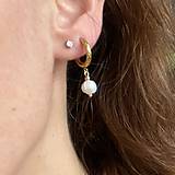 Náušnice - Natural Freshwater Pearl Steel Earrings / Náušnice sladkovodné perly, oceľ, E023 (pár č.1) - 16394558_