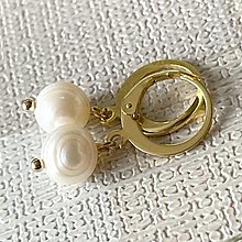Náušnice - Natural Freshwater Pearl Steel Earrings / Náušnice sladkovodné perly, oceľ, E023 (pár č.3) - 16394576_