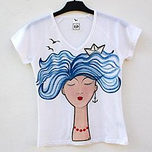 Topy, tričká, tielka - Dámské tričko Sea lady - 16395915_