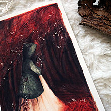 Grafika - Dievča z červeného lesa/ print - 16394465_