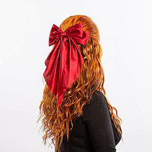 Ozdoby do vlasov - Veľká mašľa do vlasov "Lady in red" - 16394329_
