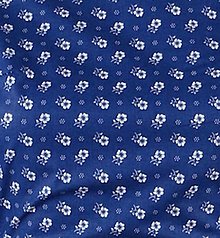 Textil - Modrá folk kvetinová bavlna - 16394453_