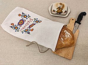 Nádoby - Vrecko na chlieb s potlačou ľudového motívu2 - 16394107_