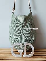 Kabelky - Háčkovaná bavlnená kabelka s 3D vzorom (Pistáciová) - 16394751_