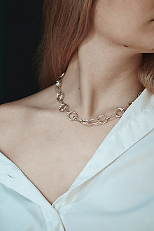 Náhrdelníky - Strieborný náhrdelník lamellae - 16395830_