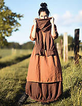 Šaty - Lněné šaty Cihlové - 16393637_