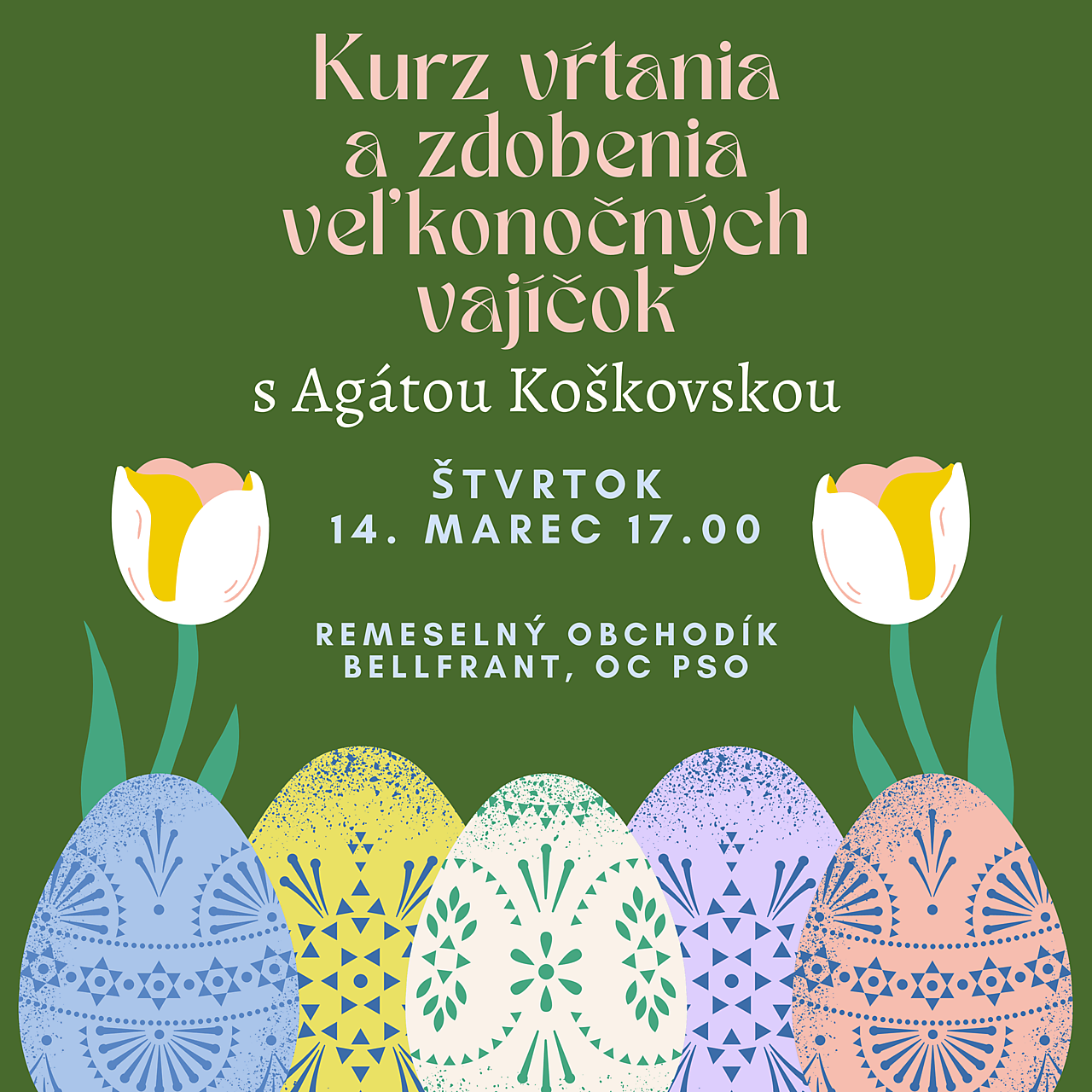 Kurz vŕtania a zdobenia veľkonočných vajíčok (14. marec)