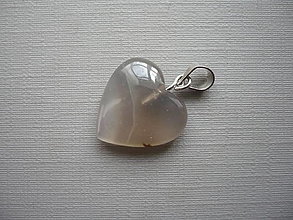 Minerály - Přívěšek srdíčko 15 mm - achát, č.7f - 16395537_