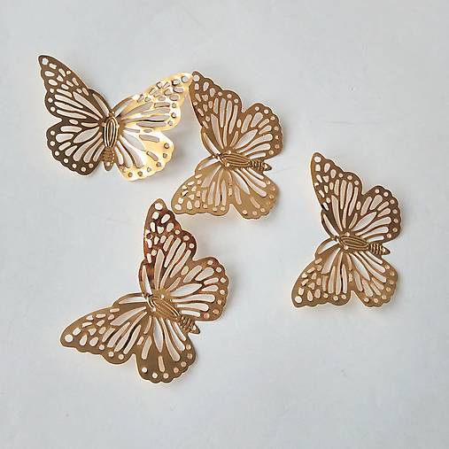 Motýľ zlatý - kovový komponent/5x3,5cm/
