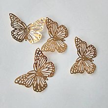 Polotovary - Motýľ zlatý - kovový komponent/5x3,5cm/ - 16395701_