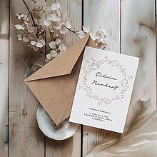 Papiernictvo - Minimalistické kvetinové svadobné oznámenie Silvia - 16396016_