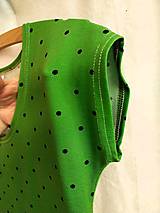 Šaty - Dámské maxi šaty puntík na zelené-S/M - 16393877_