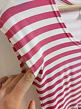 Šaty - Dámské maxi šaty růžový pruh-S/M - 16394101_