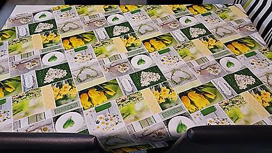 Úžitkový textil - Obrus,,tulipány,narcisy,margarétky" (140×100cm) - 16399006_