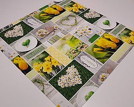 Úžitkový textil - Obrus,,tulipány,narcisy,margarétky" (45×45cm) - 16399011_