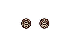 Náušnice - Drevené náušnice Latté Art Earrings - 16397816_