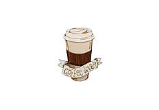 Brošne - Drevená brošňa Coffee Lover Brooch - 16397910_
