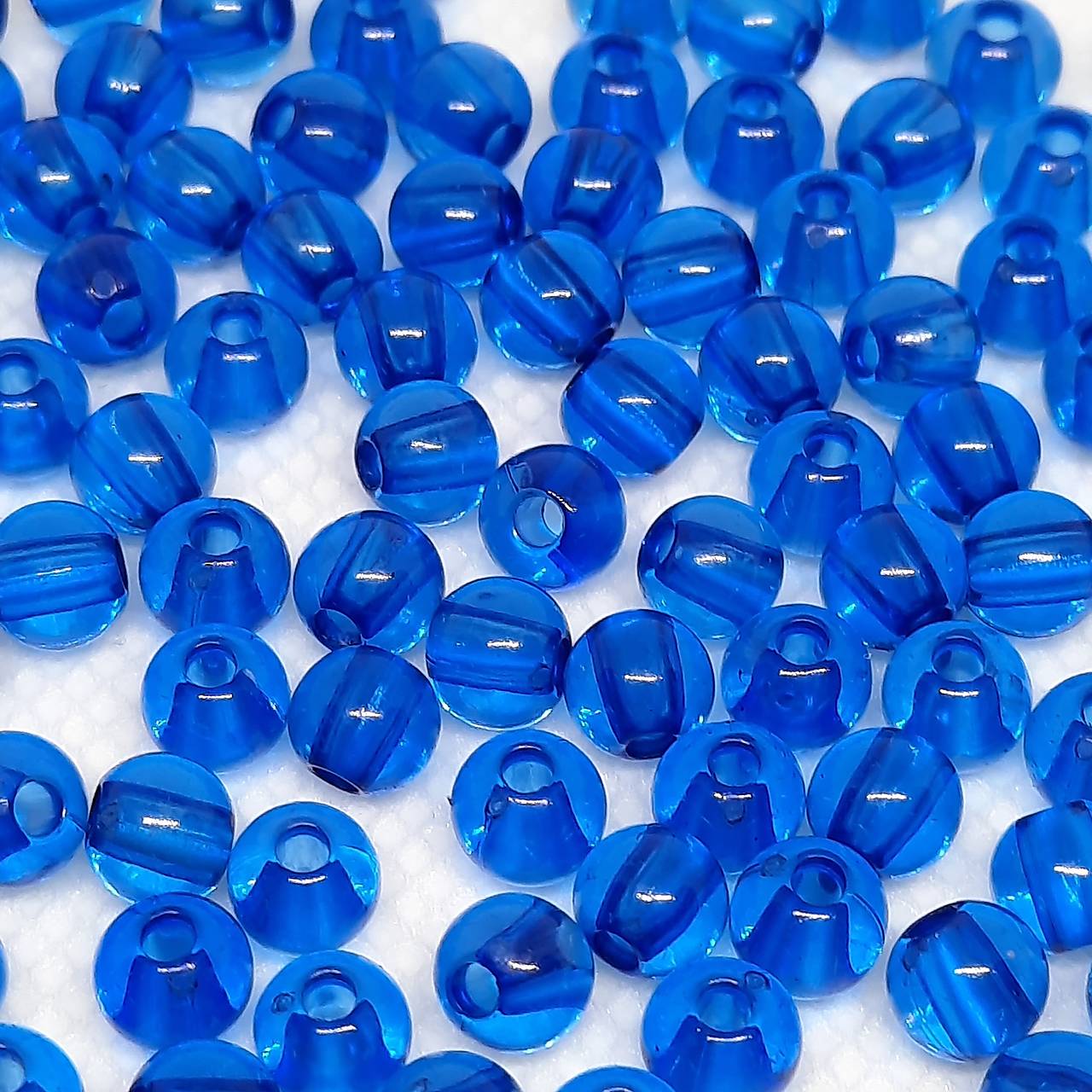 Plastové korálky 6mm-50ks (modrá kobalt)