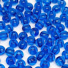 Korálky - Plastové korálky 6mm-50ks (modrá kobalt) - 16399398_
