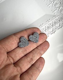 Náušnice - *Granit hearts* - 16396457_