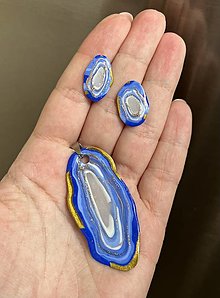 Sady šperkov - *Geode blue* set - 16397513_