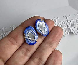 Náušnice - *Geode blue*mini - 16398042_
