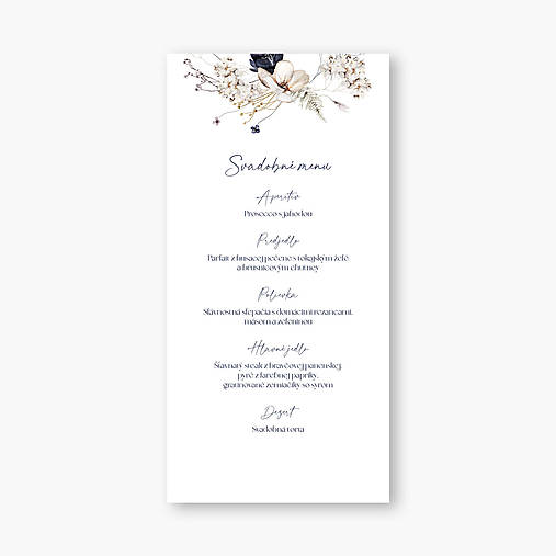 Papiernictvo - Kvetinové svadobné menu Barbora - 16396915_