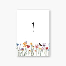 Papiernictvo - Kvetinové svadobné číslovanie stolov Marína - 16397411_