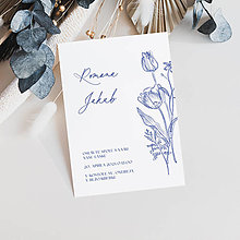Papiernictvo - Modré kvetinové svadobné oznámenie Romana - 16398925_