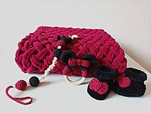 Detský textil - Háčkovaný set pre bábätko (bordová) - 16398081_