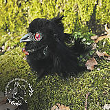 Hračky - Roztomilá malá čierna vrana, Fantasy stvorenie vták, interiérová umelecká bábika OOAK - 16397298_