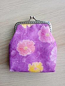Peňaženky - Mincovka kvety  (Fialová) - 16402328_