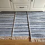 Úžitkový textil - Ručne tkaný koberec, riflľový 60x 160 cm - 16400540_