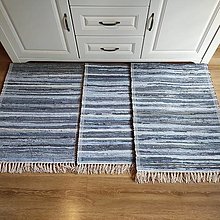 Úžitkový textil - Ručne tkaný koberec, riflľový 60x 160 cm - 16400541_