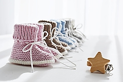 Detské topánky - Papučky so šnúrkami  (dĺžka: 9 cm - Modrá) - 16400397_