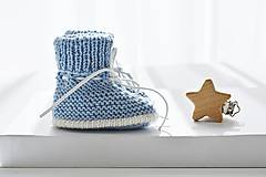 Detské topánky - Papučky so šnúrkami  (dĺžka: 9 cm - Modrá) - 16400417_