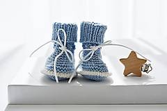 Detské topánky - Papučky so šnúrkami  (dĺžka: 9 cm - Modrá) - 16400418_