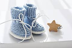 Detské topánky - Papučky so šnúrkami  (dĺžka: 9 cm - Modrá) - 16400419_