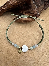 Náramky - Srdiečkový perleťový náramok s morganitom - 16399900_