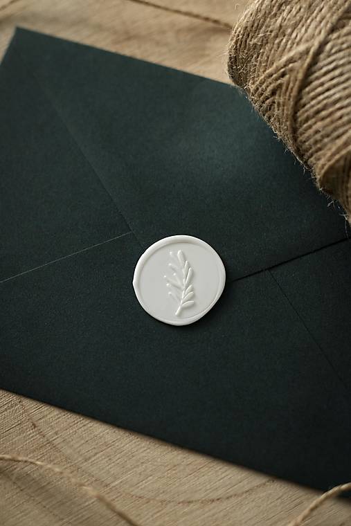 Papiernictvo - Samolepiaca pečať na obálku biela  - " Vetvička" - 16401825_