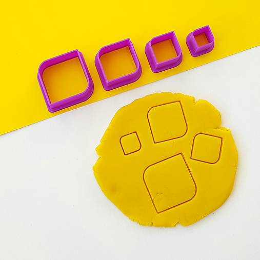 Nástroje - Štvorce polozaoblené - sada vykrajovačiek na šperky (24-01) - 16401189_