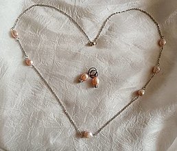 Náhrdelníky - Perlový náhrdelník a náušnice - 16401027_