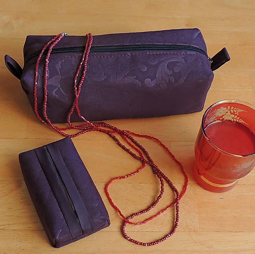 Taštičky - Set pouzdra a kapesníkovníku Violette - 16399914_