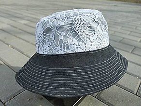 Čiapky, čelenky, klobúky - Bucket Hat čipka obojstranný - 16403460_
